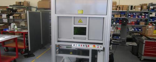 Custom laser enclosure for safe marking