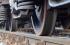 Train wheel and bogie on railtrack